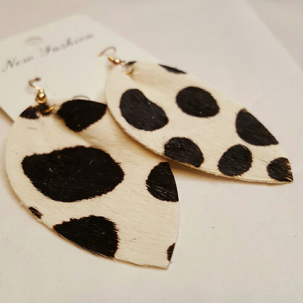 Cow Print Leather Earrings 2/$25 - Picture 2 of 3